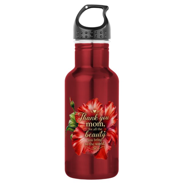 Eine Mutterliebe | Florale Muttertagsgrüße  Edelstahlflasche (Vorderseite)