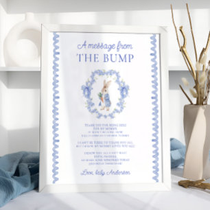 Eine Nachricht vom Babybauch-Hasen-Baby-Shower Poster