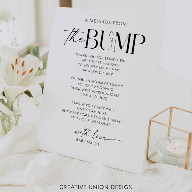 Eine Nachricht von der Bump Baby Shower Signatur Sockelschild (Von Creator hochgeladen)