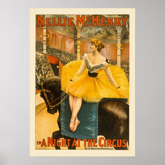 Eine Nacht am Zirkus - Vintage Printwerbung Poster (Vorne)
