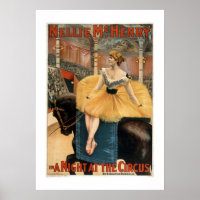 Eine Nacht auf dem Vintagen Poster des Circus