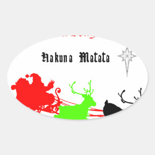 Eine Nacht der Weihnachtslieder und Songs Hakunama Ovaler Aufkleber