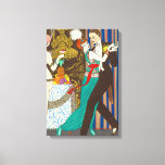 Eine Nacht im dekadenten Paris Art Deco Canvas Leinwanddruck<br><div class="desc">Eine Nacht im dekadenten Paris Leinwand drucken. Art Deco Druck aus 1914. Der französische Künstler Georges Barbier war einer der großen Illustratoren, der in den 1920er Jahren in Paris in Frankreich arbeitete. Er schilderte häufig Szenen des Pariser Nachtlebens. In einer Nacht im dekadenten Paris tanzt ein französisches Ehepaar an einem...</div>