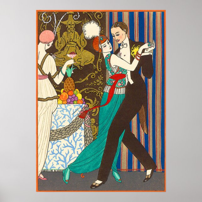 Eine Nacht im dekadenten Paris Art-Déco-Poster Poster (Vorne)