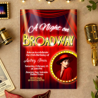 Eine Nacht in Broadway mit Bilder-Einladung Einladung