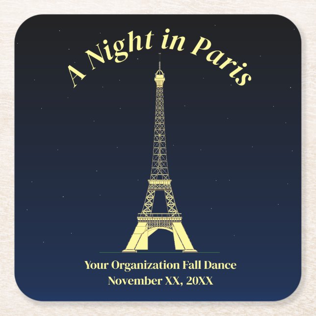 Eine Nacht in Paris Rechteckiger Pappuntersetzer (Vorderseite)