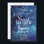 Eine Nacht unter dem Star Blue Starry Sky Sweet 16 Einladung<br><div class="desc">Anpassen für jedes Ereignis.</div>