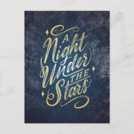 Eine Nacht unter der Sternenkarte Einladungspostkarte