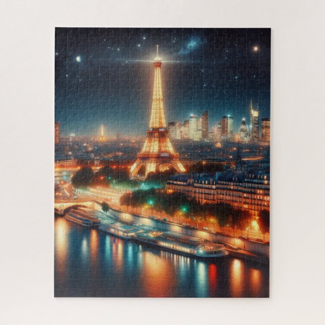 Eine Nachtszene in Paris - Frankreich (Vertikal)