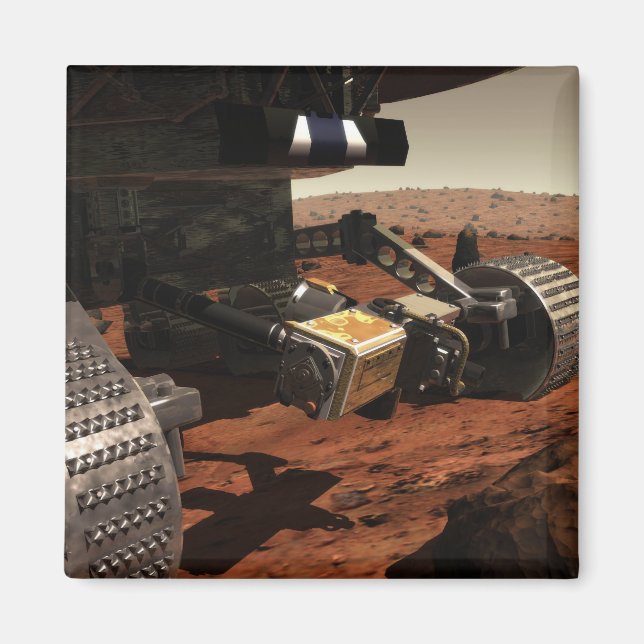 Eine nahe Sicht auf den Arm auf die Mars der NASA Magnet (Vorne)