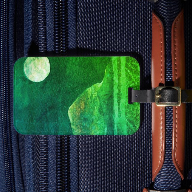 Eine nahe Sicht auf Fantasiewelten und ihre Monde Gepäckanhänger (Vorderseite Insitu 4)