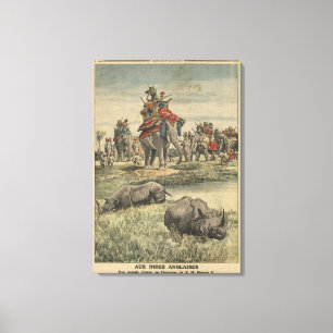 Eine Nashornjagd zu Ehren Königs George V Leinwanddruck