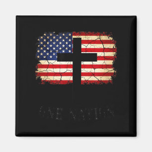 Eine Nation Amerikanische Flagge der USA zum 4. Ju Magnet
