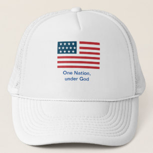 "Eine Nation..." Amerikanische Flagge Truckerkappe