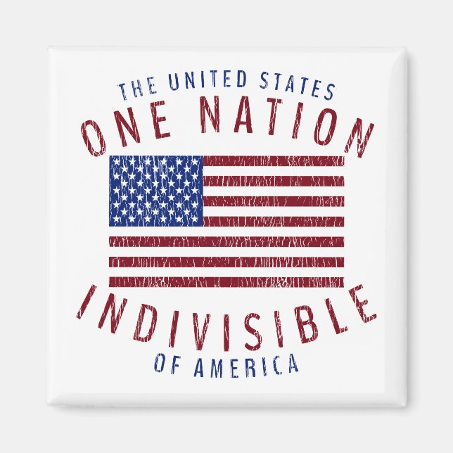 Eine Nation - amerikanisches Flaggendesign Magnet (Vorne)