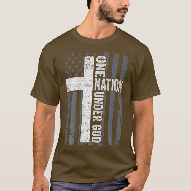 EINE NATION, DIE UNTER GOTTES Christliches Anbetun T-Shirt (Vorderseite)