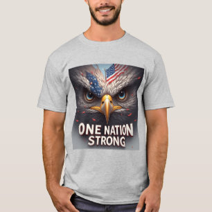 Eine Nation stark USA-Flagge Patriotisches Geschen T-Shirt