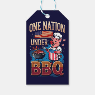 Eine Nation unter dem BBQ – Vintage-Chef Grillmeis Geschenkanhänger