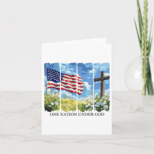 Eine Nation unter der US-Flagge Blume Red White Bl Karte