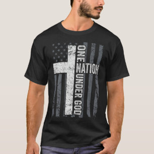 EINE NATION UNTER GOD - Christliches Anbetungskreu T-Shirt