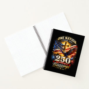 Eine Nation unter Gott 250 Jahre 250. Jubiläum Notizbuch