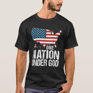 Eine Nation unter Gott 4. Juli Amerikanische Flagg T-Shirt
