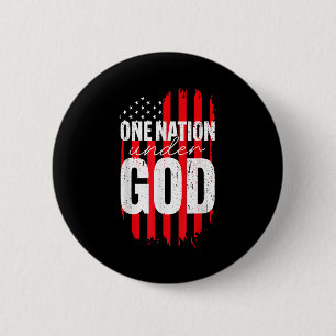 Eine Nation unter Gott Amerikanische Flagge Christ Button