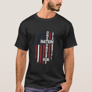 Eine Nation unter Gott Amerikanische Flagge Gott G T-Shirt