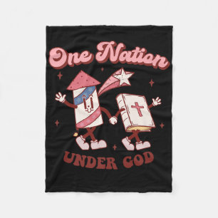 Eine Nation unter Gott christlich 4. Juli Amerikan Fleecedecke