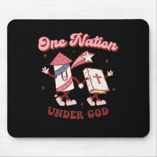 Eine Nation unter Gott Christlich 4. Juli Amerikan Mousepad