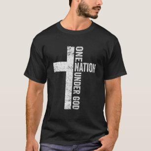 Eine Nation unter Gott - Christliche Cross America T-Shirt
