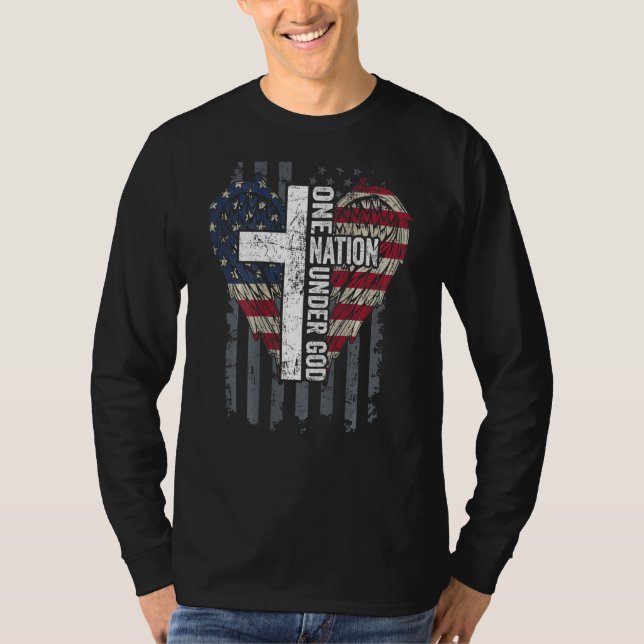 Eine Nation unter Gott Christliche US-amerikanisch T-Shirt (Vorderseite)