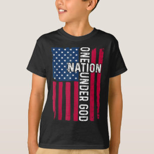 Eine Nation unter Gott christliches Kreuz USA-Flag T-Shirt