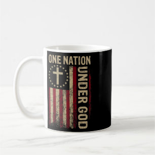 Eine Nation unter Gott Flagge 4. Juli Patriotisch Kaffeetasse