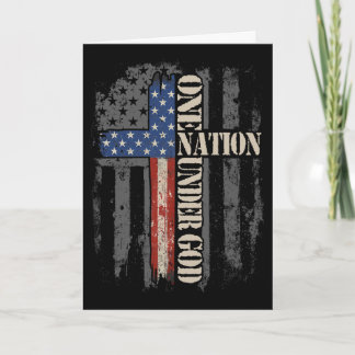 Eine Nation unter Gott Flagge 4. Juli Patriotisch  Karte