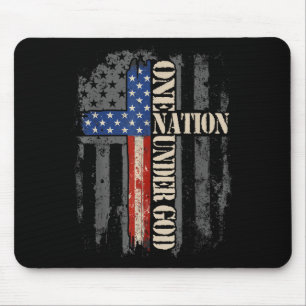 Eine Nation unter Gott Flagge 4. Juli Patriotisch  Mousepad