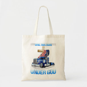 Eine Nation unter Gott Jesus Cross USA Flag Truck Tragetasche