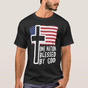 eine nation unter gott jesus us flag christliche m T-Shirt