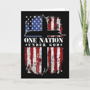 Eine Nation unter Gott Kreuz USA-Flagge 4. Juli Pa Karte