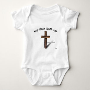 Eine Nation unter Gott mit robustem Kreuz Baby Strampler