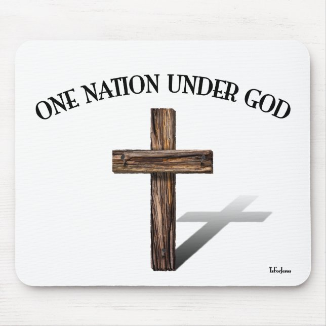 Eine Nation unter Gott mit robustem Kreuz Mousepad (Vorne)