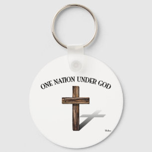Eine Nation unter Gott mit robustem Kreuz Schlüsselanhänger