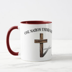 Eine Nation unter Gott mit robustem Kreuz Tasse
