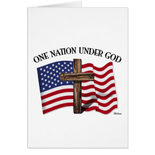Eine Nation unter Gott mit robustem Kreuz und US-F