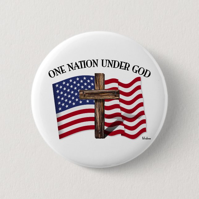 Eine Nation unter Gott mit robustem Kreuz und US-F Button (Vorderseite)