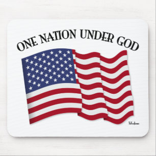 Eine Nation unter Gott mit US-Flagge Mousepad