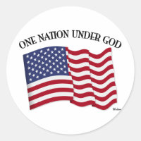 Eine Nation unter Gott mit US-Flagge