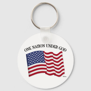 Eine Nation unter Gott mit US-Flagge Schlüsselanhänger