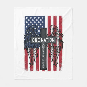Eine Nation unter Gott Patrioten Kreuz Flügel Shir Fleecedecke