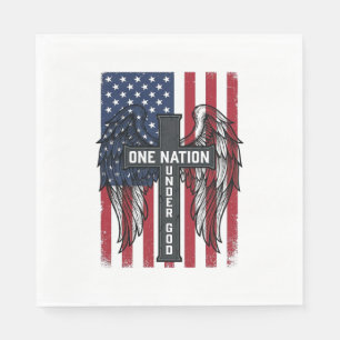 Eine Nation unter Gott Patrioten Kreuz Flügel Shir Serviette